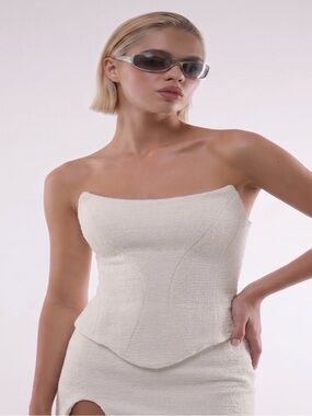 Perfect Corset Esmeé Textured Cream Top NWT